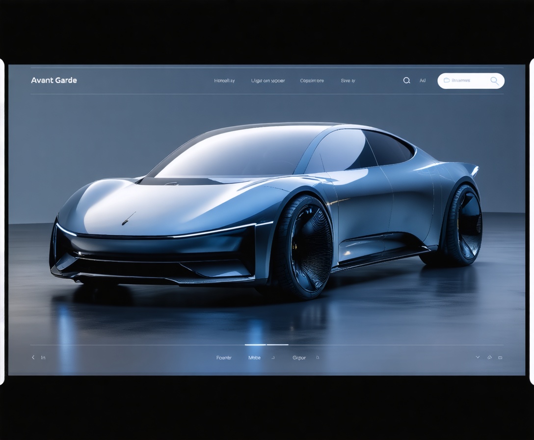 A stunning futuristic landing page for a luxury electric car brand created using AI